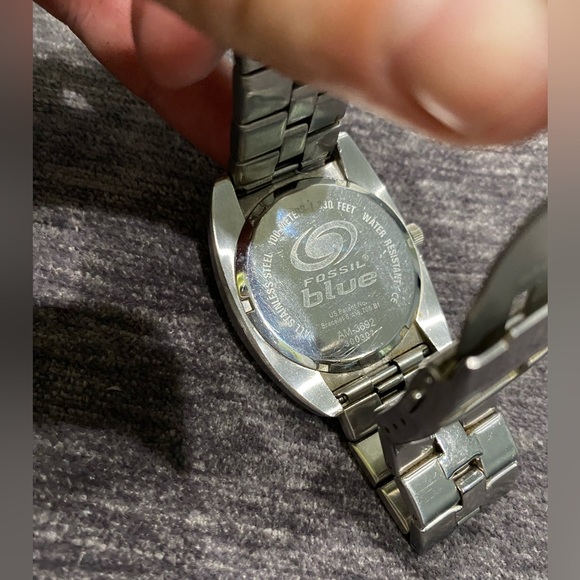 Steel Fossil Watch - very good used condition - stainless steel face and body - Picture 5 of 6